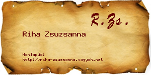 Riha Zsuzsanna névjegykártya